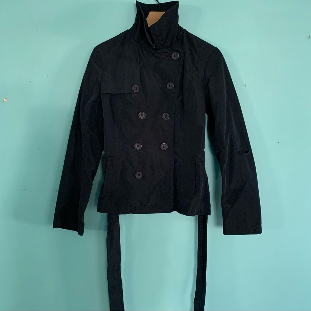 313 Tre Uno Tre Sartorial Nylon Belted Button Front Lightweight Jacket Italy M